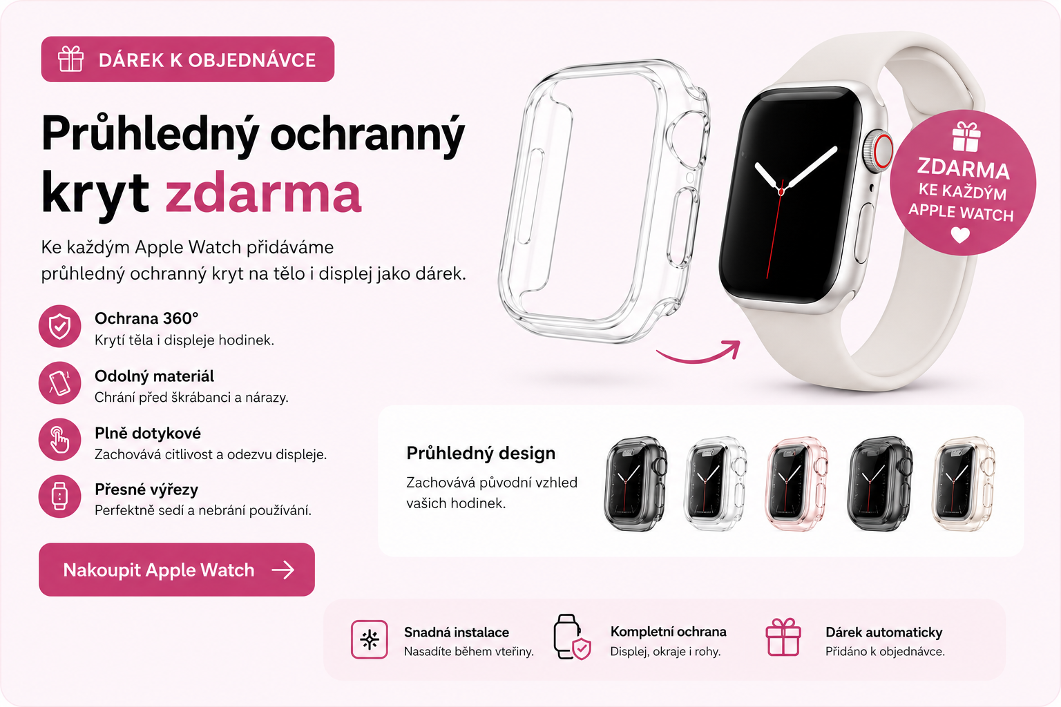 Průhledný ochranný kryt zdarma